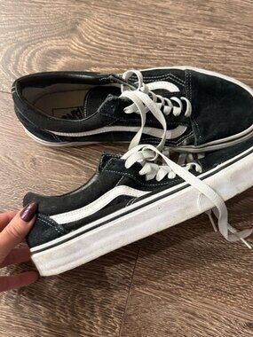 Vans Black and White Sneakers Women's Size 9.5